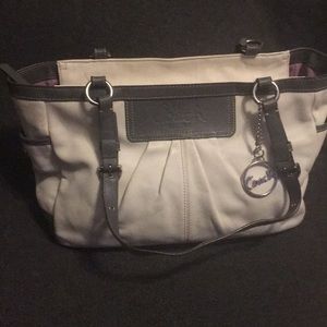 White Leather Over the Shoulder Bag